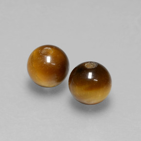 Pedras preciosas de tiger's eye marrom natural de  ct, esfera / bola, opaco