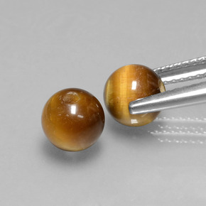 Pedras preciosas de tiger's eye marrom natural de  ct, esfera / bola, opaco