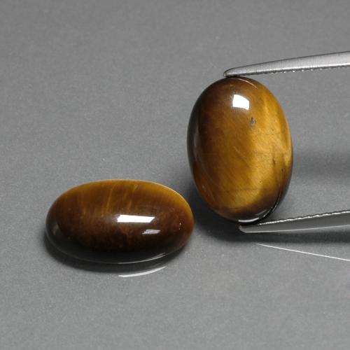 Pedras preciosas de tiger's eye marrom natural de 9,11 ct, corte oval, opaco