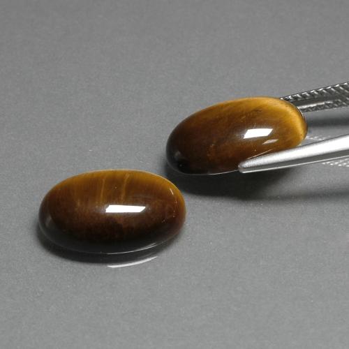 Pedras preciosas de tiger's eye marrom natural de 9,11 ct, corte oval, opaco