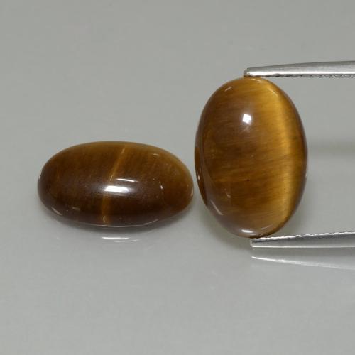 Pedras preciosas de Olho de Tigre Marrom Quente natural de 9.09 ct, Corte Oval, Opaco