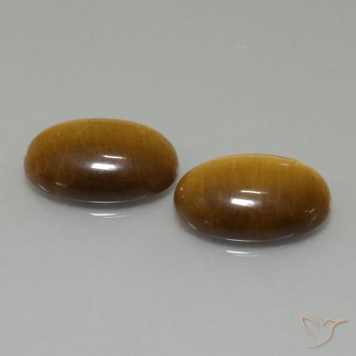 Pedras preciosas de Olho de Tigre Marrom Quente natural de 9.16 ct, oval, Opaco
