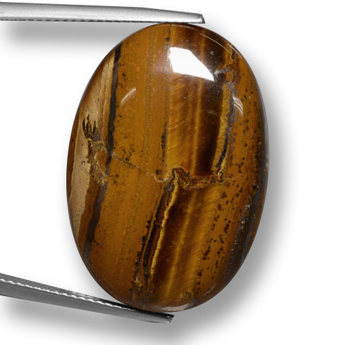 Tiger's eye marrom natural 33,59ct, corte oval, opaco