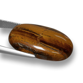 Tiger's eye marrom natural 33,59ct, corte oval, opaco