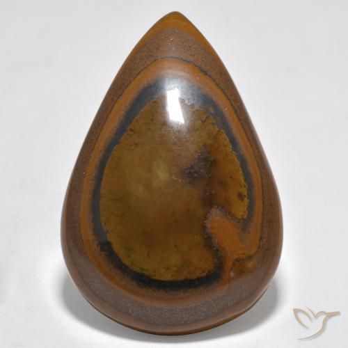 43.20ct Natural Castanho Cedro Olho de Tigre, Formato de pêra, Opaco