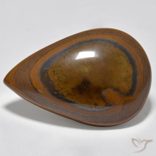 Olho de Tigre Castanho Cedro Natural 43.20ct, Formato de pêra, Opaco