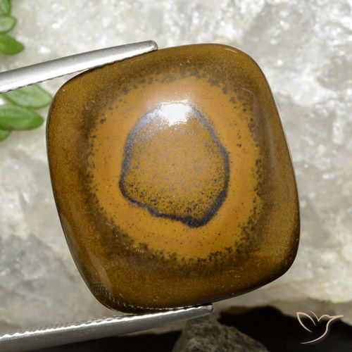 26.35ct Natural Marrom dourado Olho de Tigre, Almofada, Opaco