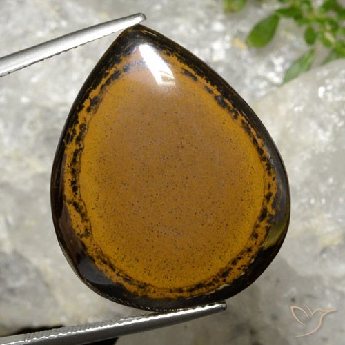 30.34ct Natural Marrom Olho de Tigre, Formato de pêra, Opaco