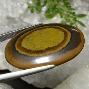 Tiger's eye marrom natural 34,91ct, corte oval, opaco