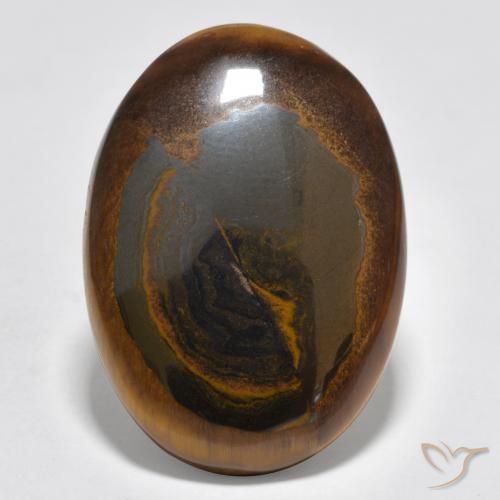 24.04ct Natural Castanho médio-escuro Olho de Tigre, oval, Opaco