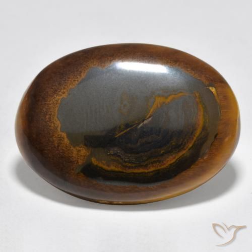 Olho de Tigre Castanho médio-escuro Natural 24.04ct, oval, Opaco