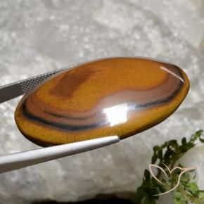 Tiger's eye marrom natural 92,65ct, corte oval, opaco