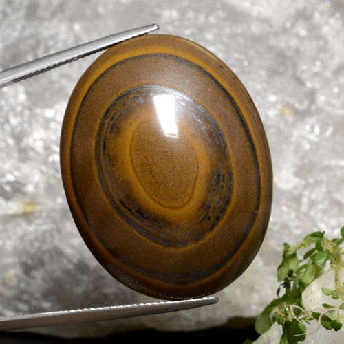 Tiger's eye marrom natural 89,36ct, corte oval, opaco