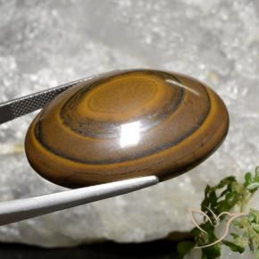 Tiger's eye marrom natural 89,36ct, corte oval, opaco
