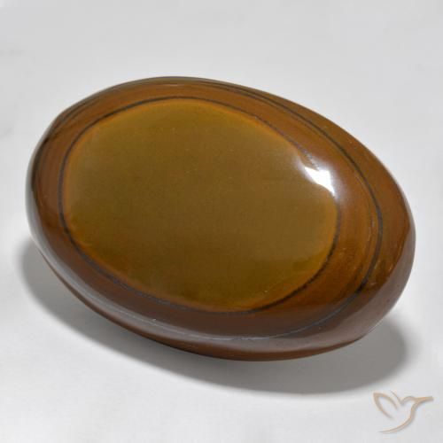 Olho de Tigre Castanho médio Natural 93.95ct, oval, Opaco