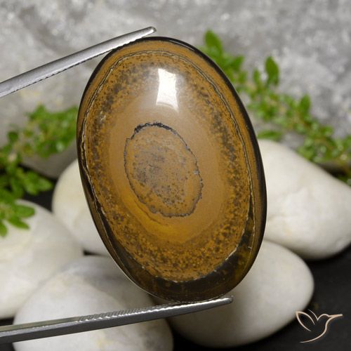 52.57ct Natural Marrom-amarelado Olho de Tigre, oval, Opaco