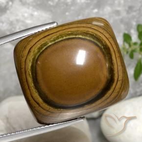 Olho de Tigre Marrom dourado Natural 40.92ct, Almofada, Opaco
