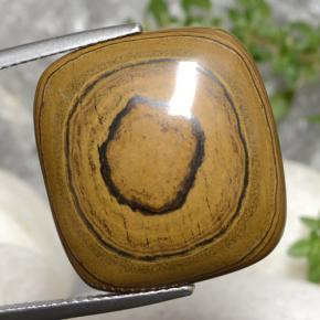 Tiger's eye marrom natural 23,77ct, almofada cortada, opaco