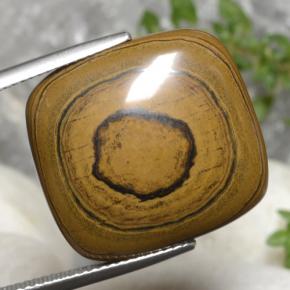 Tiger's eye marrom natural 23,77ct, almofada cortada, opaco