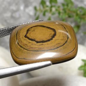 Tiger's eye marrom natural 23,77ct, almofada cortada, opaco
