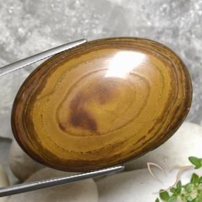 Olho de Tigre Castanho médio-escuro Natural 79.99ct, oval, Opaco