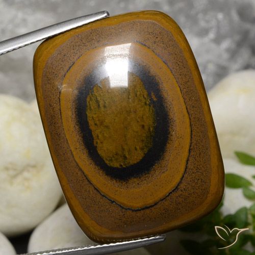 42.78ct Natural Marrom Olho de Tigre, Almofada, Opaco