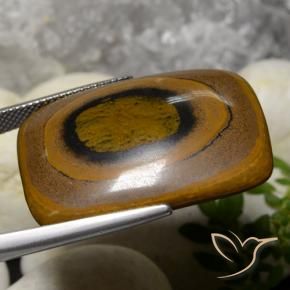 Olho de Tigre Marrom Natural 42.78ct, Almofada, Opaco