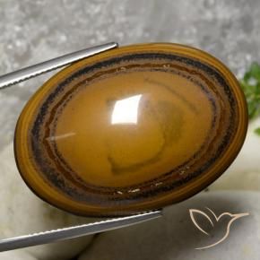 Olho de Tigre Castanho médio-escuro Natural 59.70ct, oval, Opaco