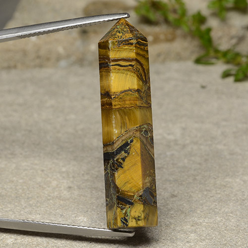 Tiger's eye marrom natural 23,84ct, forma extravagante, opaco