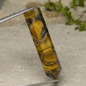 Tiger's eye marrom natural 23,84ct, forma extravagante, opaco