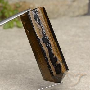 Olho de Tigre Marrom Quente Natural 32.91ct, Forma extravagante, Opaco