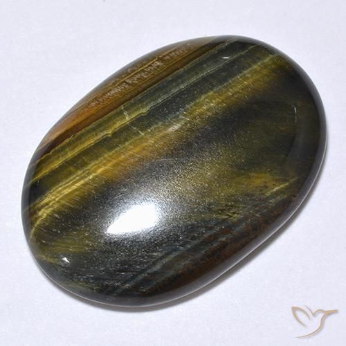 Olho de Tigre Dourado Marrom Natural 19.75ct, oval, Opaco