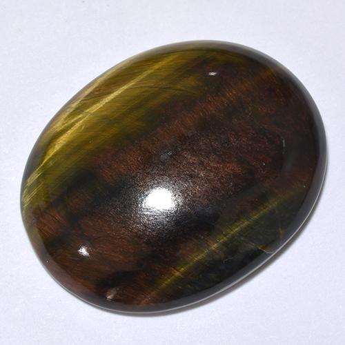 Tiger's eye multicolorido natural 24,66ct, corte oval, opaco