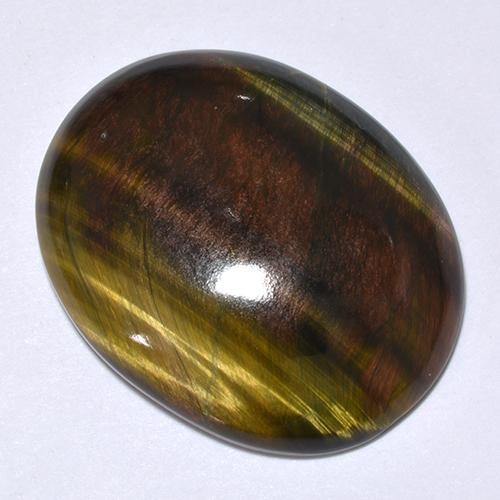 Tiger's eye multicolorido natural 24,66ct, corte oval, opaco