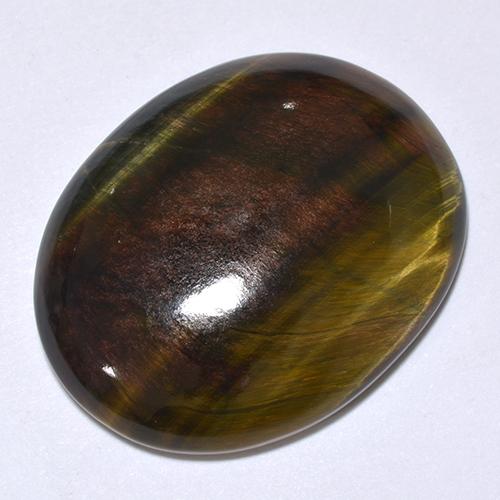 Tiger's eye multicolorido natural 24,66ct, corte oval, opaco