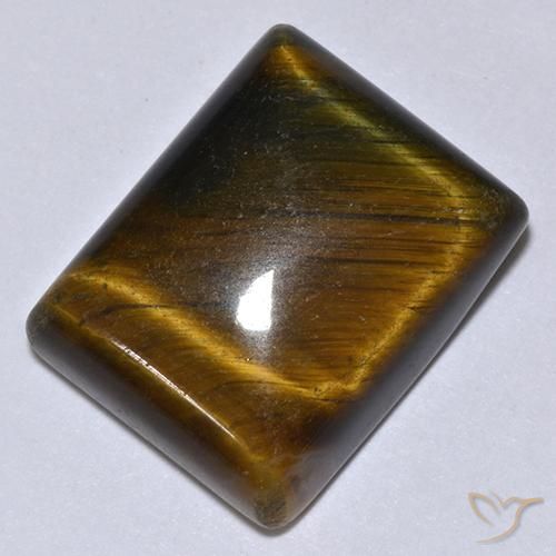 Olho de Tigre Dourado Marrom Natural 18.03ct, baguete, Opaco