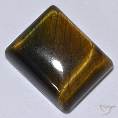 Olho de Tigre Dourado Marrom Natural 18.03ct, baguete, Opaco