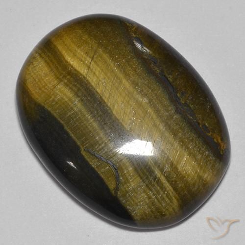 Olho de Tigre Dourado Marrom Natural 22.23ct, oval, Opaco