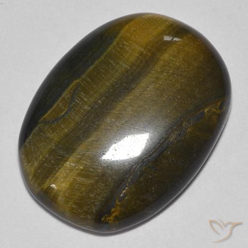 Olho de Tigre Dourado Marrom Natural 22.23ct, oval, Opaco