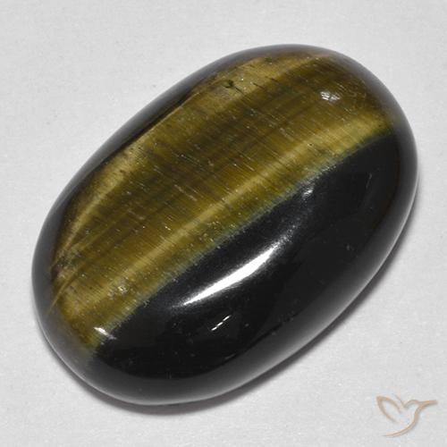 19.25ct Natural Dourado Marrom Olho de Tigre, oval, Opaco