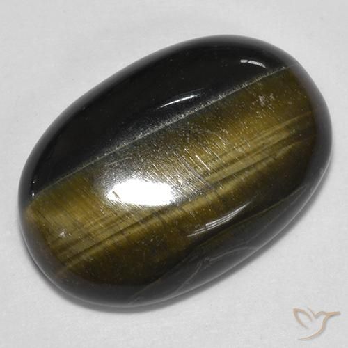 Olho de Tigre Dourado Marrom Natural 19.25ct, oval, Opaco