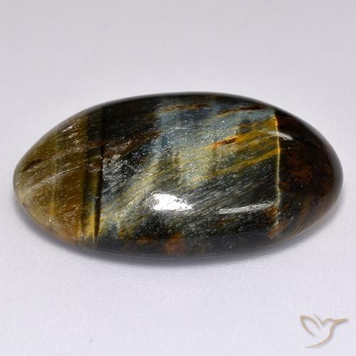 Olho de Tigre Dourado Marrom Natural 20.43ct, oval, Opaco