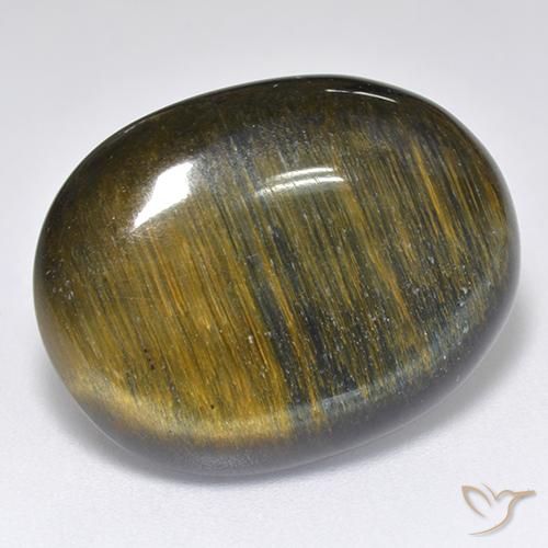 Olho de Tigre Dourado Marrom Natural 16.68ct, oval, Opaco