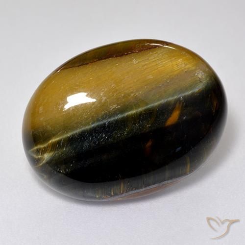 15.79ct Natural Dourado Marrom Olho de Tigre, oval, Opaco