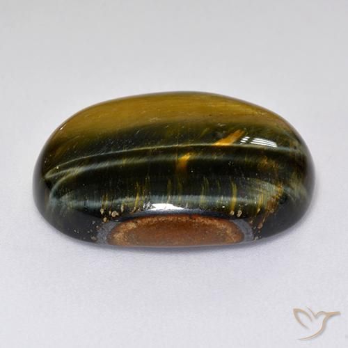 Olho de Tigre Dourado Marrom Natural 15.79ct, oval, Opaco