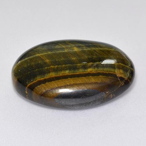 Tiger's eye multicolorido natural 12,92ct, corte oval, opaco