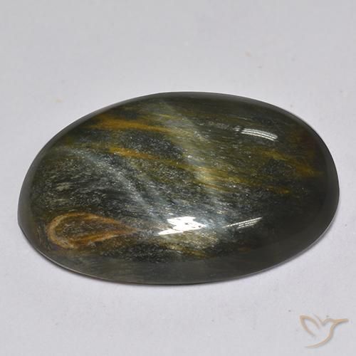 Olho de Tigre Dourado Marrom Natural 15.17ct, oval, Opaco