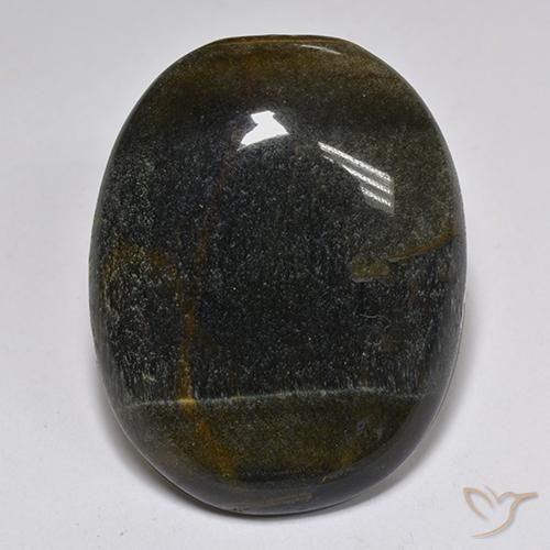 32.04ct Natural Dourado Marrom Olho de Tigre, oval, Opaco