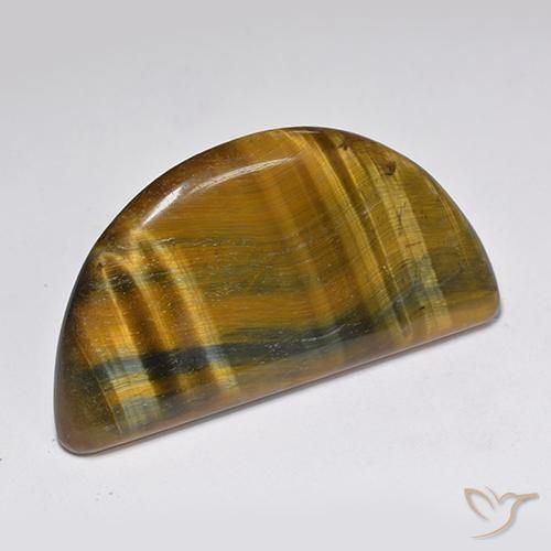 Olho de Tigre Castanho Médio-Claro Natural 25.48ct, Chique, Opaco