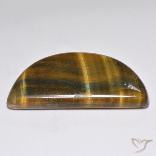 Olho de Tigre Castanho Médio-Claro Natural 25.48ct, Chique, Opaco